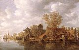 Village at the River by Jan van Goyen